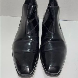 PRADA men’s black leather boots US 9.5